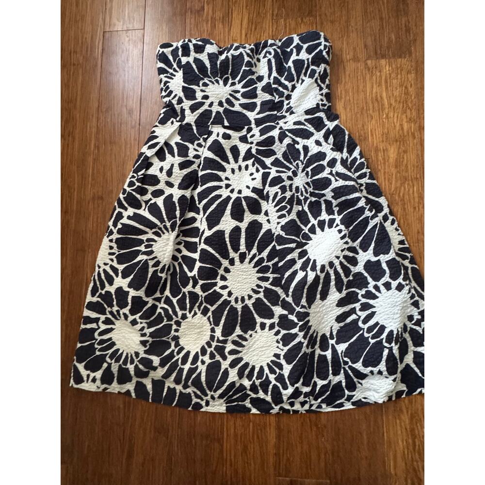 J. CREW Lorelei Print Strapless Cotton Dress Floral Blue size 6